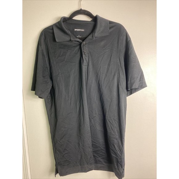 Sport-tek L Black Collared Short Sleeve Polo - Picture 1 of 4